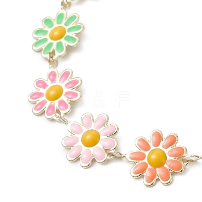 3Pcs Brass Enamel Link Chain Bracelets for Women BJEW-JB01439-1
