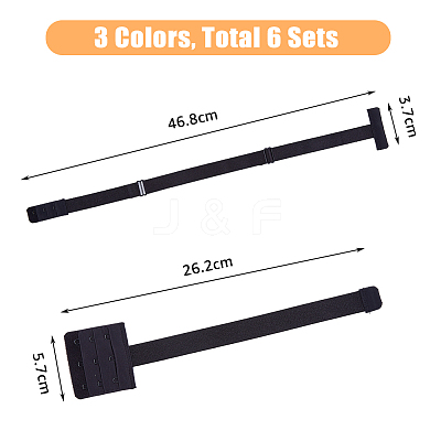 6 Sets 6 Style Nylon Womens Low Back Bra Converter DIY-FH0006-51-1