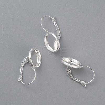 304 Stainless Steel Leverback Earring Settings STAS-F191-03S-8mm-1