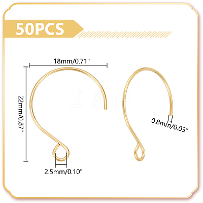 50Pcs Ion Plating(IP) 304 Stainless Steel Earring Hooks STAS-UN0058-52-1