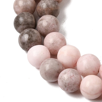 Natural Pink Zebra Jasper Beads Strands X-G-P231-01-6mm-1