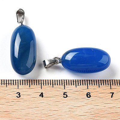 Natural Agate Dyed Pendants G-Q016-03G-1