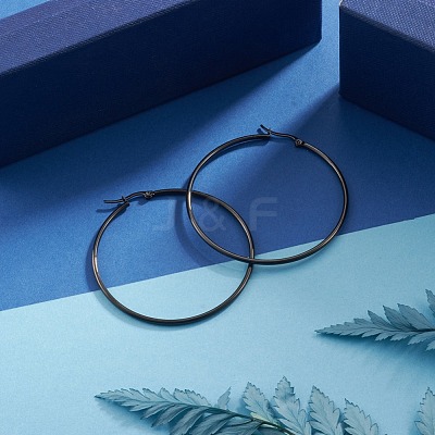 304 Stainless Steel Big Hoop Earrings EJEW-F105-05B-1
