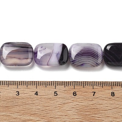 Natural Banded Agate Beads Strands G-K392-B11-13x18mm-1