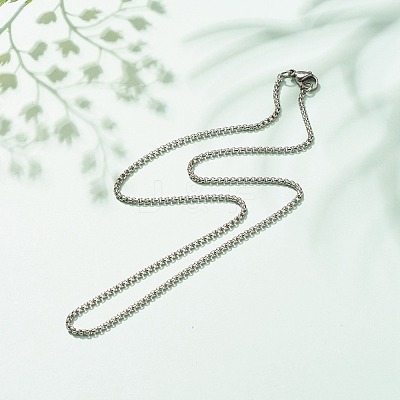 Non-Tarnish 304 Stainless Steel Box Chains Necklace for Women NJEW-JN03892-04-1