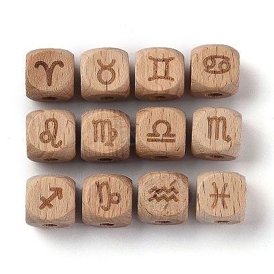 Natural Wood Constellation Beads LS-WOOD-M002-08-1