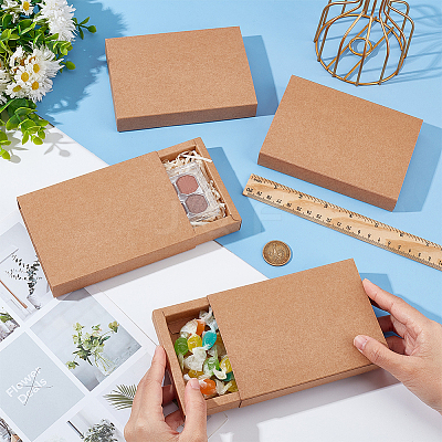 Kraft Paper Storage Gift Drawer Boxes LS-CON-WH0095-56B-1