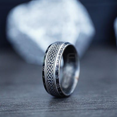 Viking Style Retro 304 Stainless Steel Finger Rings FS-WG40F7A-04-1