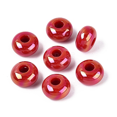 Independence Day Opaque Acrylic European Beads OACR-E033-19M1-1