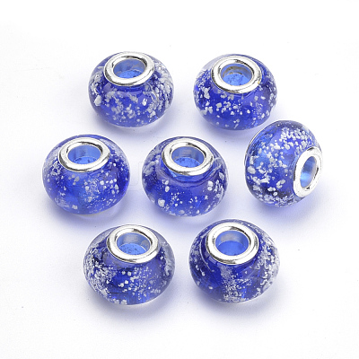 Handmade Luminous Lampwork European Beads LAMP-Q029-35B-1