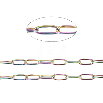 Ion Plating(IP) 304 Stainless Steel Paperclip Chains CHS-F010-01H-MC-1