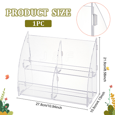 2-Tier 4 Slots Transparent Acrylic Makeup Face Mask Organizers ODIS-WH0002-66-1
