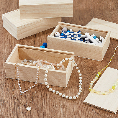 Rectangle Unfinished Wood Gift Storage Box LS-CON-WH0094-38A-1