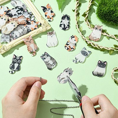 30Pcs 15 Styles Acrylic Pendants OACR-CJ0001-96-1