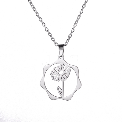 Non-Tarnish 304 Stainless Steel Pendant Necklaces PW-WG57218-03-1