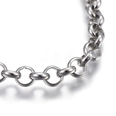Tarnish Resistant 304 Stainless Steel Rolo Chain Bracelets BJEW-L634-03A-P-1