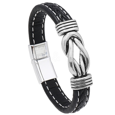 Minimalist Punk Alloy Hollow Knot Link Bracelet PW-WG78920-06-1