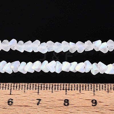 Frosted Transparent Glass Beads Strands GLAA-N054-4mm-01-1
