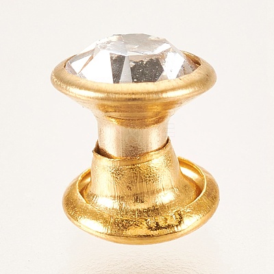 Double Brass Rhinestone Cap Rivets FIND-WH0028-01A-G-1