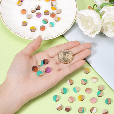 Resin & Wood Cabochons X-RESI-S358-70-1
