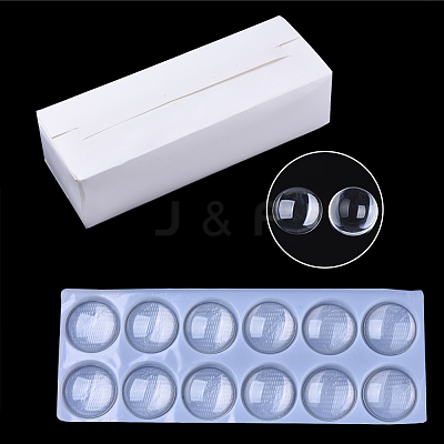 Transparent Glass Cabochons GGLA-R026-50mm-B-1