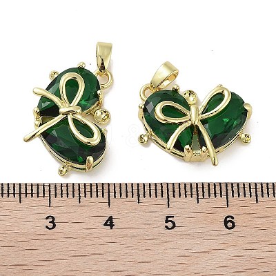 Real 18K Gold Plated Brass Glass Pendants KK-R161-02G-02-1