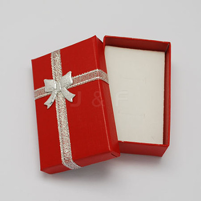 Valentines Day Wife Gifts Packages Cardboard Jewelry Set Boxes with Bowknot and Sponge Inside CBOX-R013-1-1