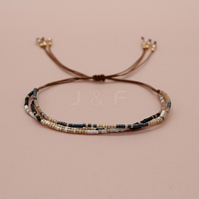 Bohemian Glass Seed Bead Double Layers Bracelets LS-TJ8645-6-1