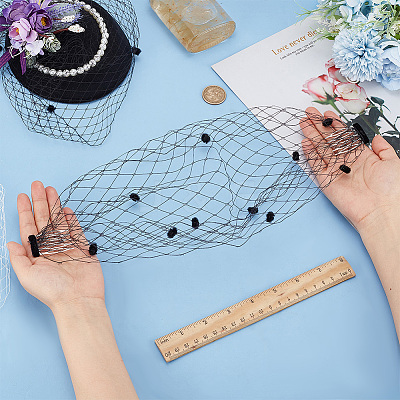 Nylon Fascinator Mesh Face Veil OHAR-WH0034-09A-01-1