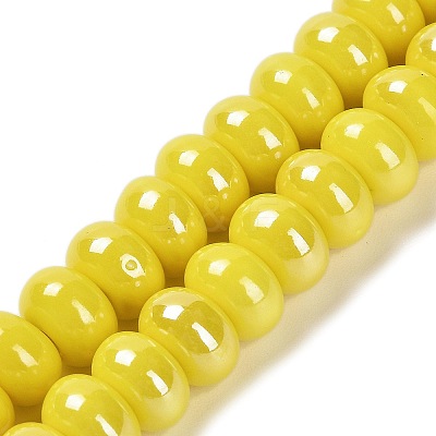 Glazed Porcelain Rondelle Beads PORC-Q001-01J-1