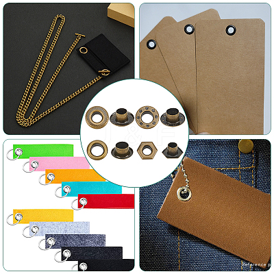 200Pcs 4 Styles Brass Grommet Eyelet Findings for Shoes KK-WR0001-22-1