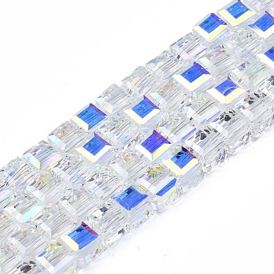 Electroplate Transparent Glass Beads Strands EGLA-N002-17A-B01-1