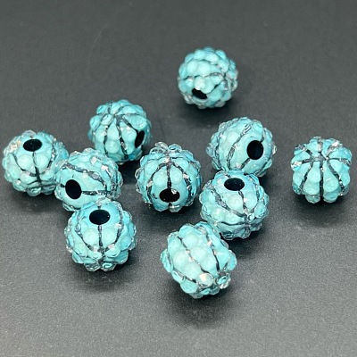 Opaque Acrylic Beads SACR-WH0008-028F-1