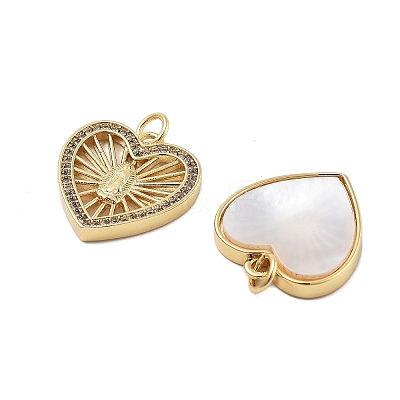 Brass Micro Pave Cubic Zirconia Pendants KK-Q006-26G-01-1