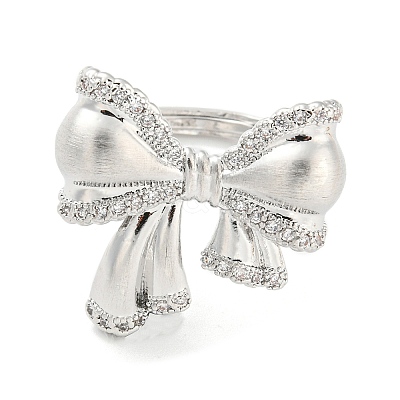 Brass Micro Pave Cubic Zirconia Adjustable Rings RJEW-E091-02P-1