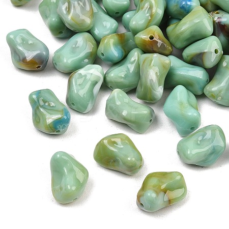 Two Tone Opaque Acrylic Imitation Gemstone Beads OACR-T033-06-1