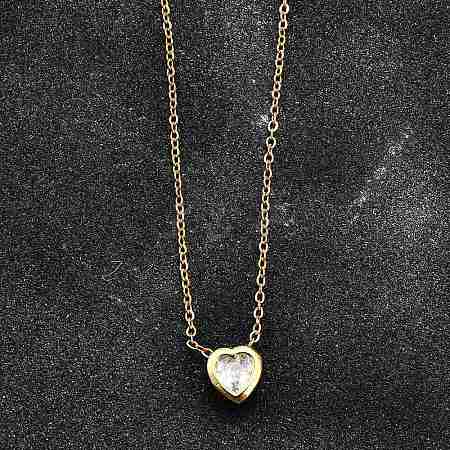 304 Stainless Steel Pendant Necklaces X-NJEW-O108-14G-1