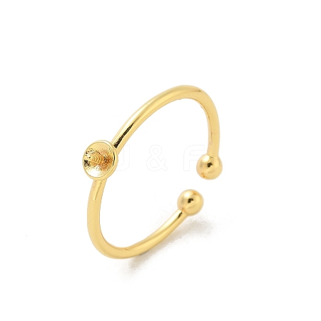 Brass Open Cuff Ring Settings KK-G518-02G-01-1