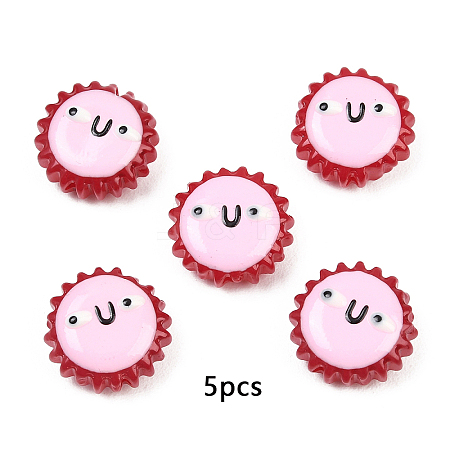 5Pcs Fuuny Painted Glass Beads Enamel Beads LAMP-YW0004-05C-1