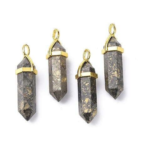 Natural Pyrite Pointed Pendants G-G025-01G-22-1