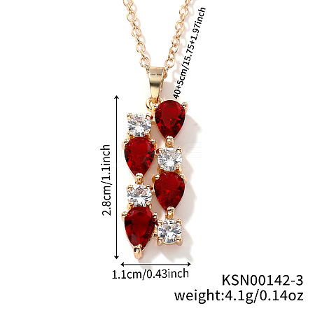 Brass Cubic Zirconia Long Tassel Pendant Necklaces for Fashionable Statement Style DV3387-3-1