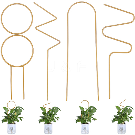 4Pcs 4 Styles Iron Flower Plant Supports FIND-CN0001-62B-1