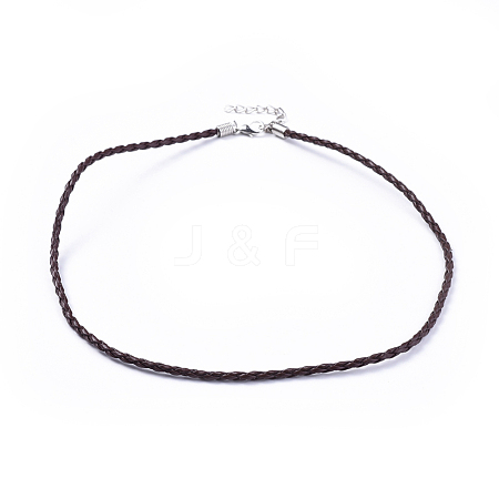 Trendy Braided Imitation Leather Necklace Making NJEW-S105-002-1