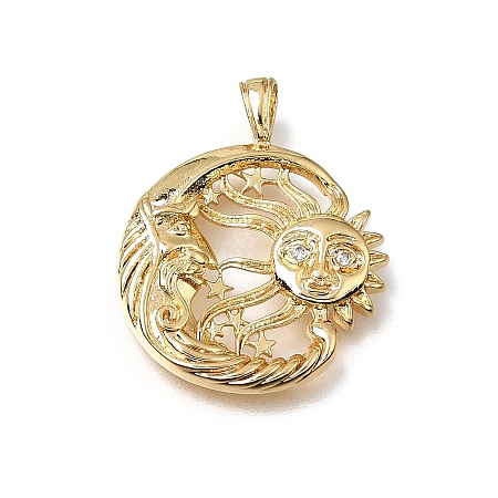 Brass Micro Pave Clear Cubic  Zirconia Pendants CU-CBA7960-13G-1