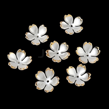 5-Petal ABS Plastic Imitation Pearl Bead Caps KY-F024-01-1
