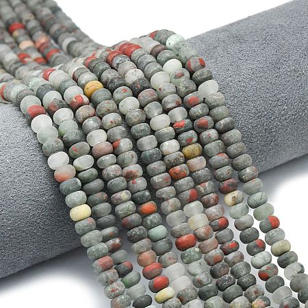 Natural African Bloodstone Beads Strands G-P575-A55-6x4mm-1