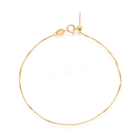 Adjustable 925 Sterling Silver Box Chains Slider Bracelets STER-N016-51G-1