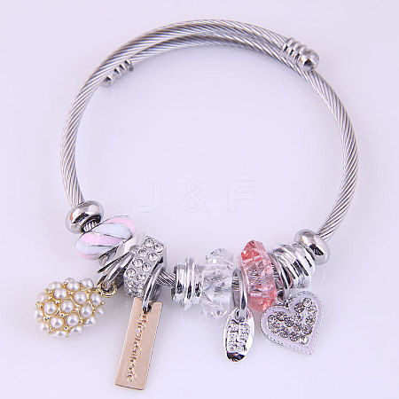 Adjustable Stainless Steel European Bangles FS-WG81C2D-03-1