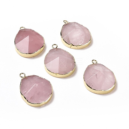 Natural Rose Quartz Pendants G-I207-14M-G-1