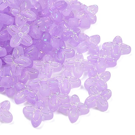 Frosted Transparent Acrylic Beads OACR-P029-09B-04-1